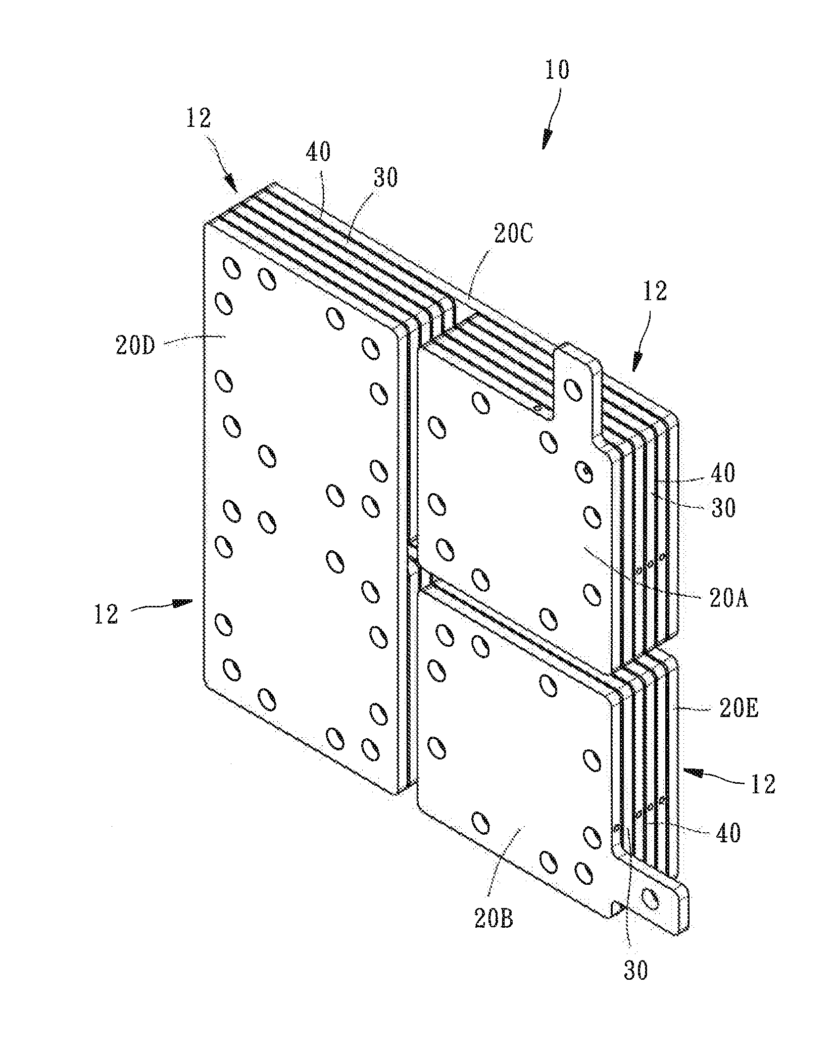 Series-connected fuel cell assembly