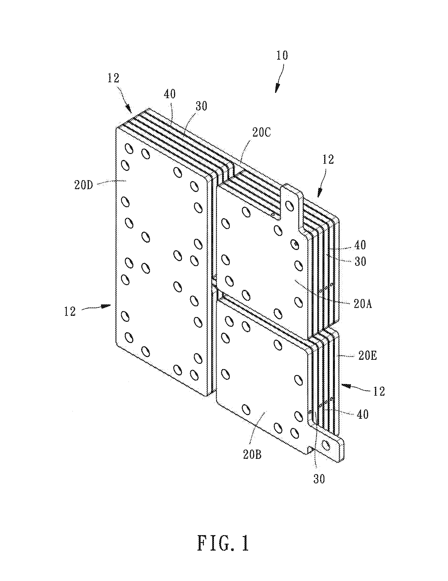 Series-connected fuel cell assembly