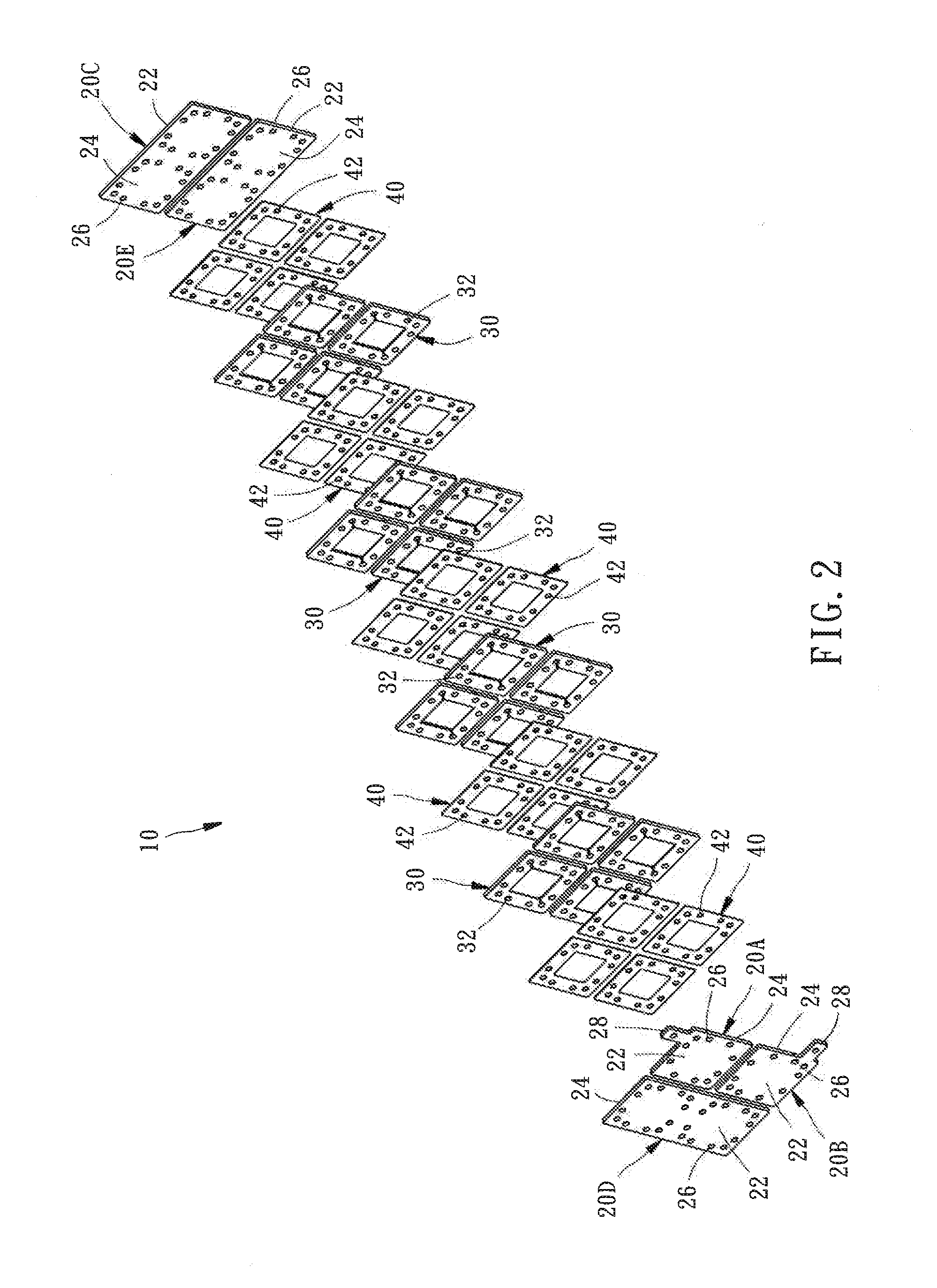 Series-connected fuel cell assembly