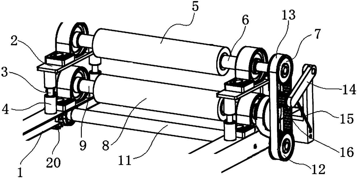 A kind of sugarcane sending cane roller group