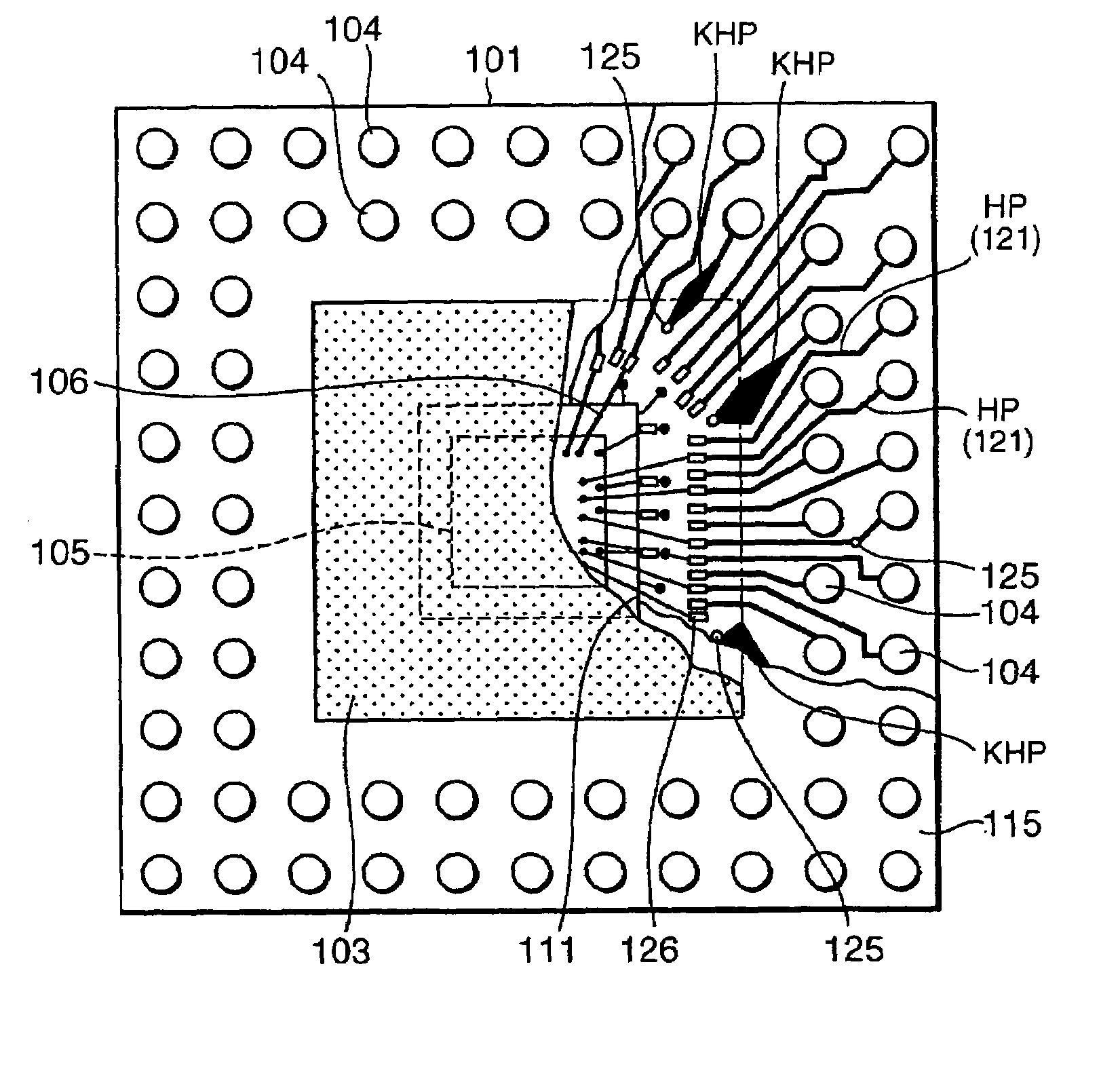 Semiconductor device having resin-sealed area on circuit board thereof