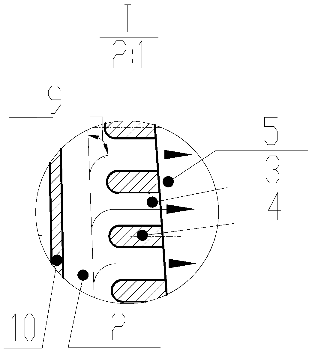 Turbine blade tailing edge curved type exhaust crack structure