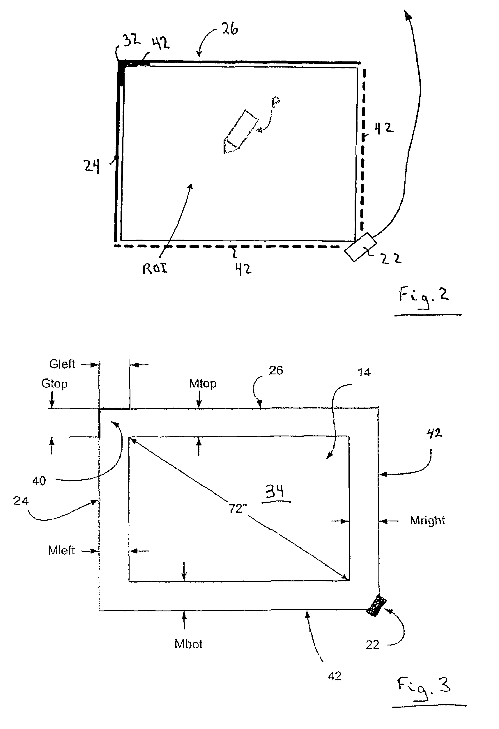 Apparatus for determining the location of a pointer within a region of interest