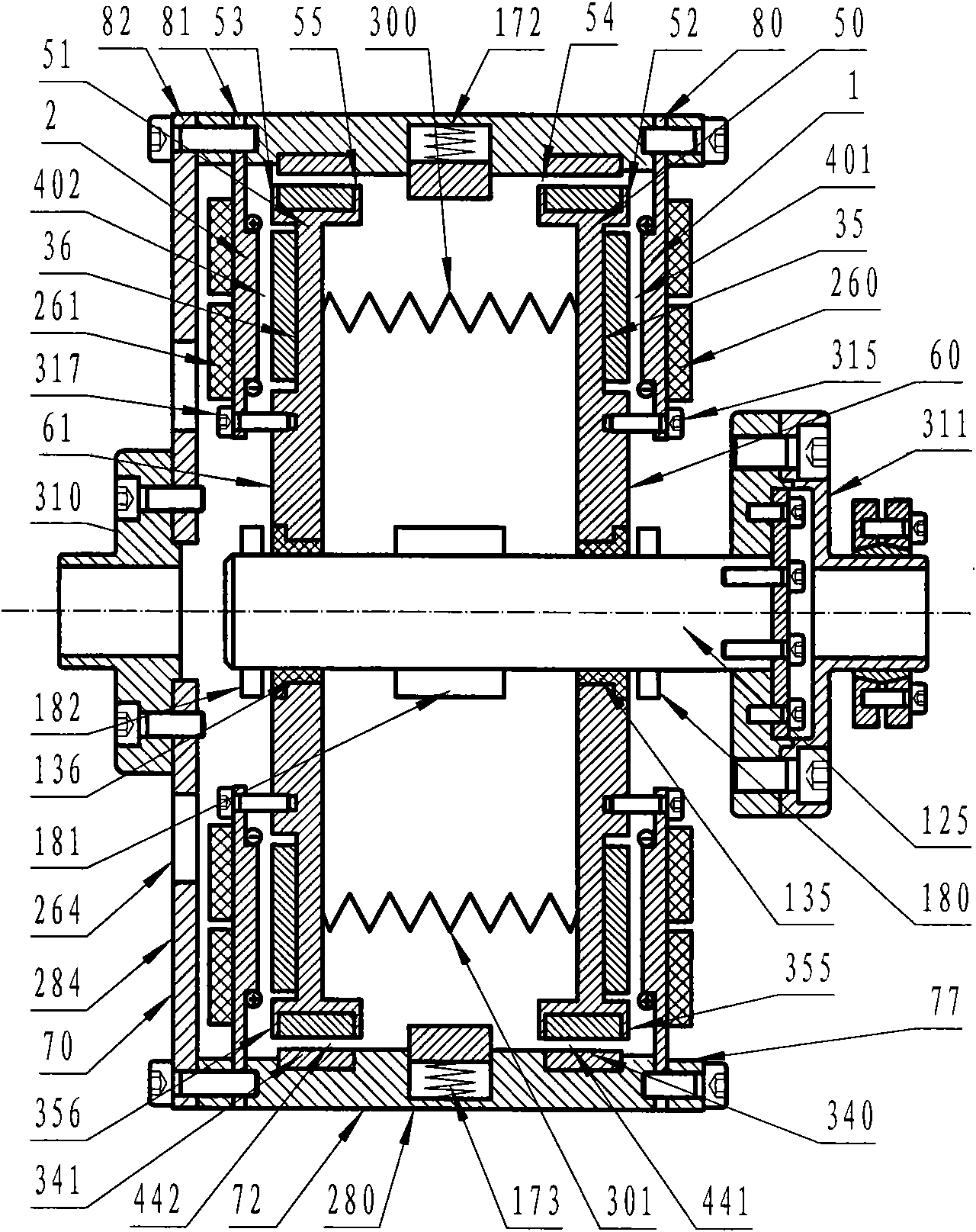 Transmission shaft permanent magnet coupling drive and speed regulation device capable of adjusting magnetic torque