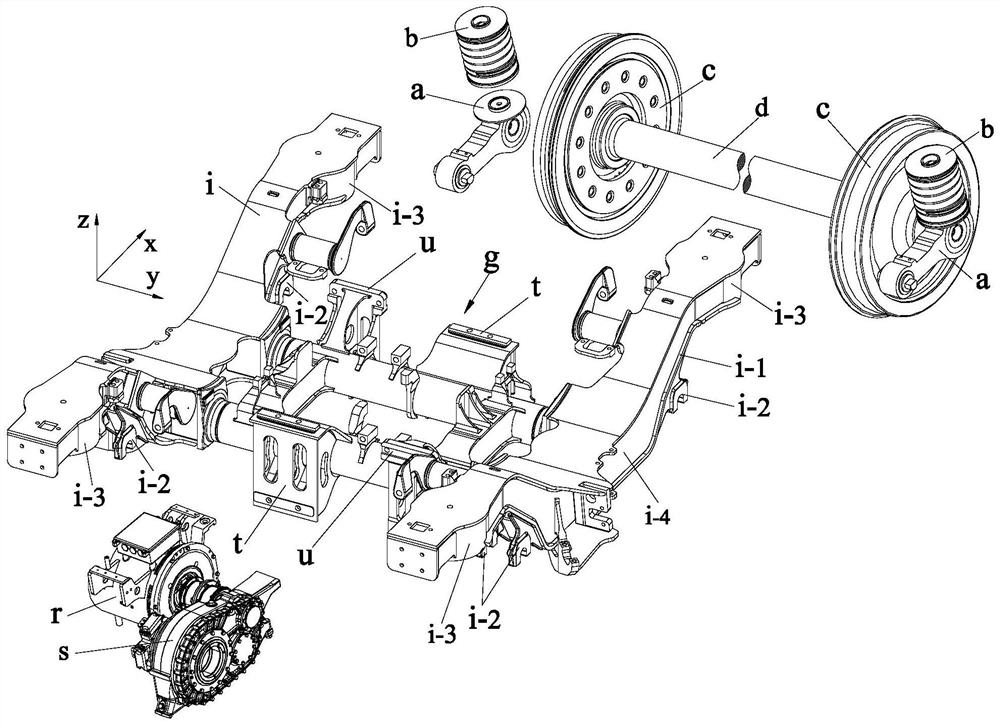 Bogie based on easy-to-withdraw shaft type gear box and side beam single-point suspension type motor