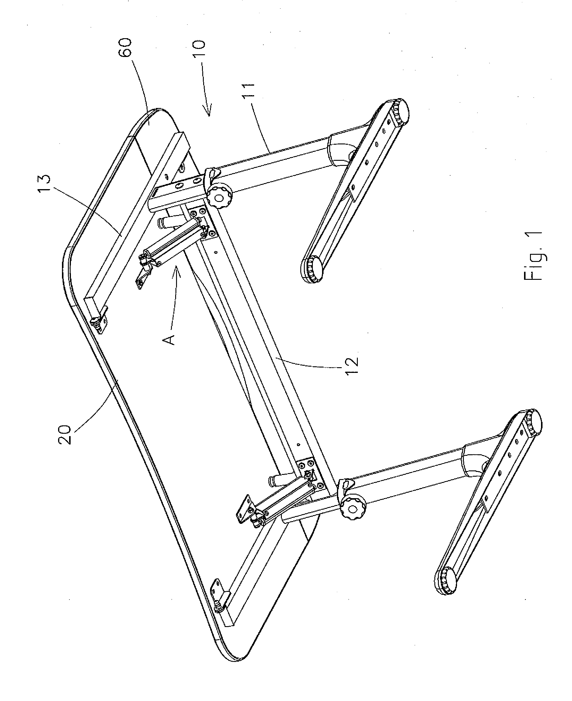 Angle Inclining Structure for a Desk