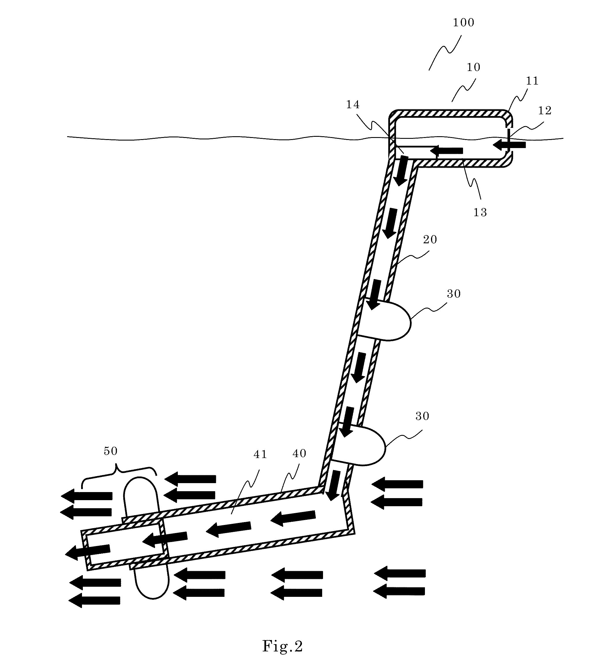 Marine power generating system and marine power generating method