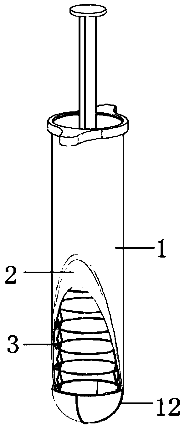 Horizontal sheering hinge mixed hemostatic structure and injection mixed hemostatic device