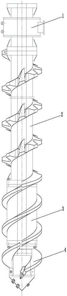 Spiral soil-squeezing downhole rock embedding device and pile forming method