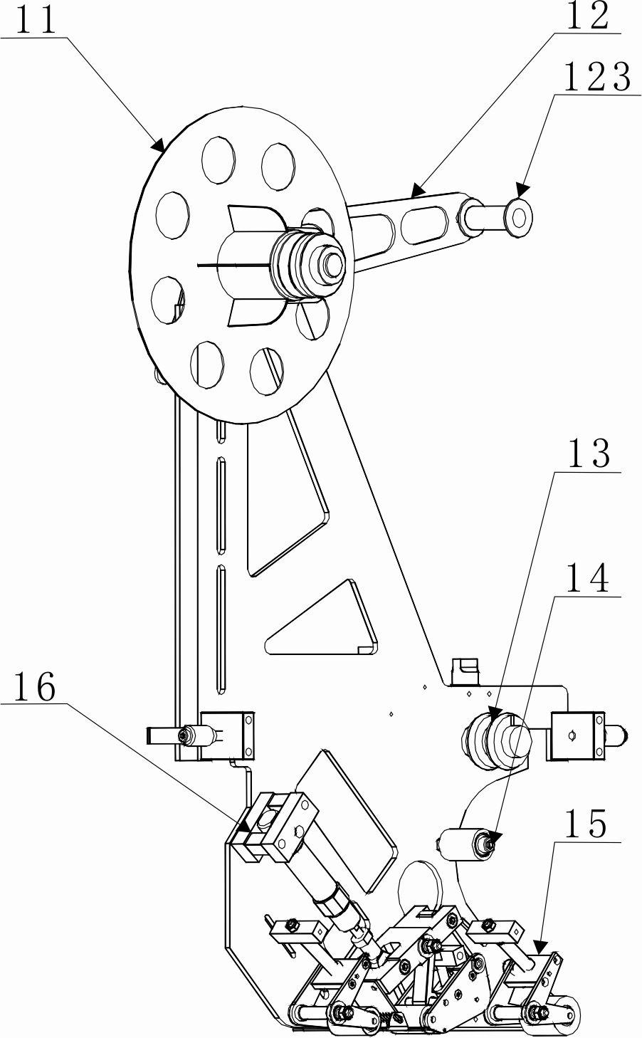 Novel tape adhering machine