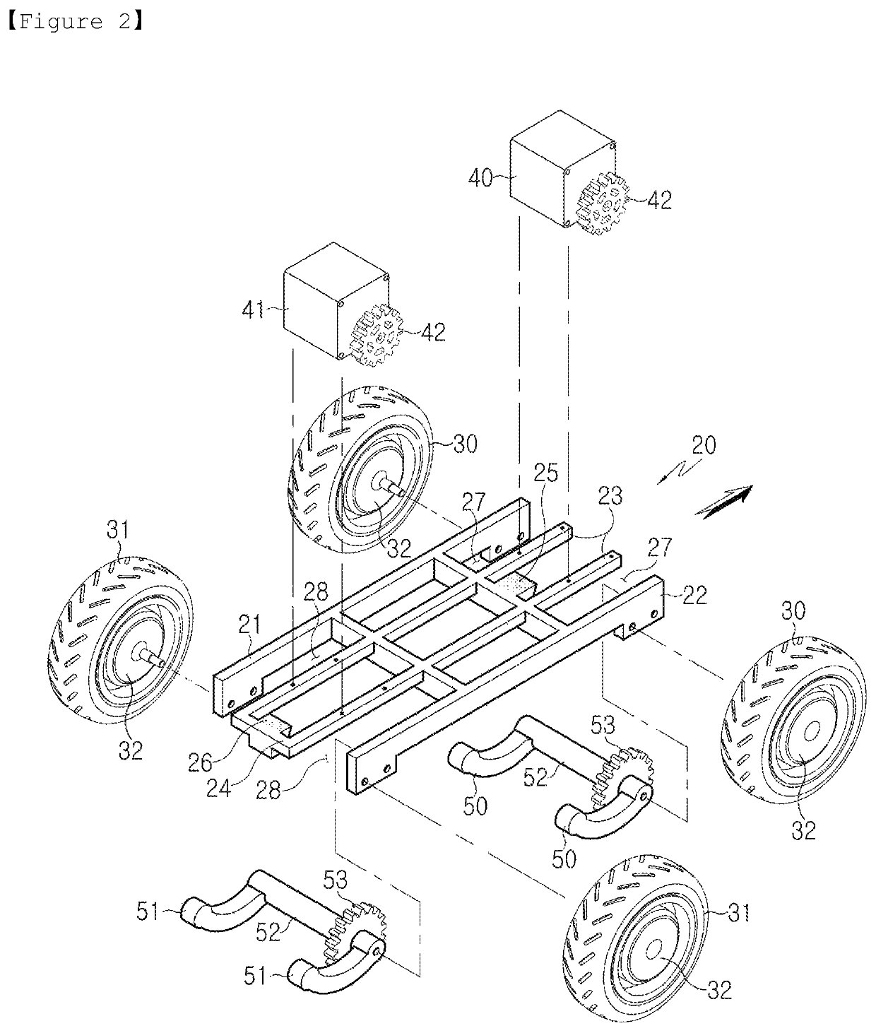 Stair-climbing type driving device and climbing driving method