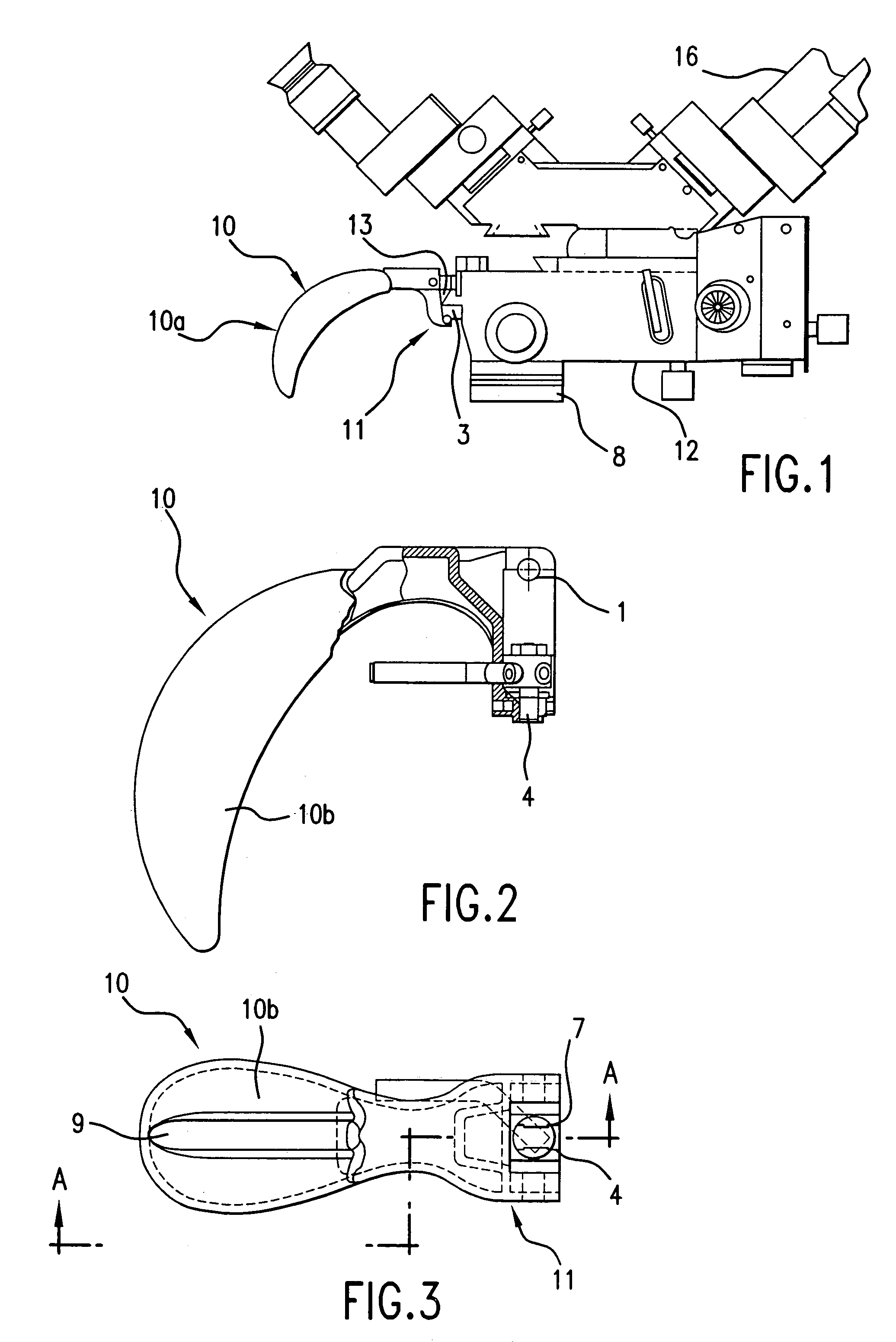 Microscope with a handle and/or hand-grip for a microscope