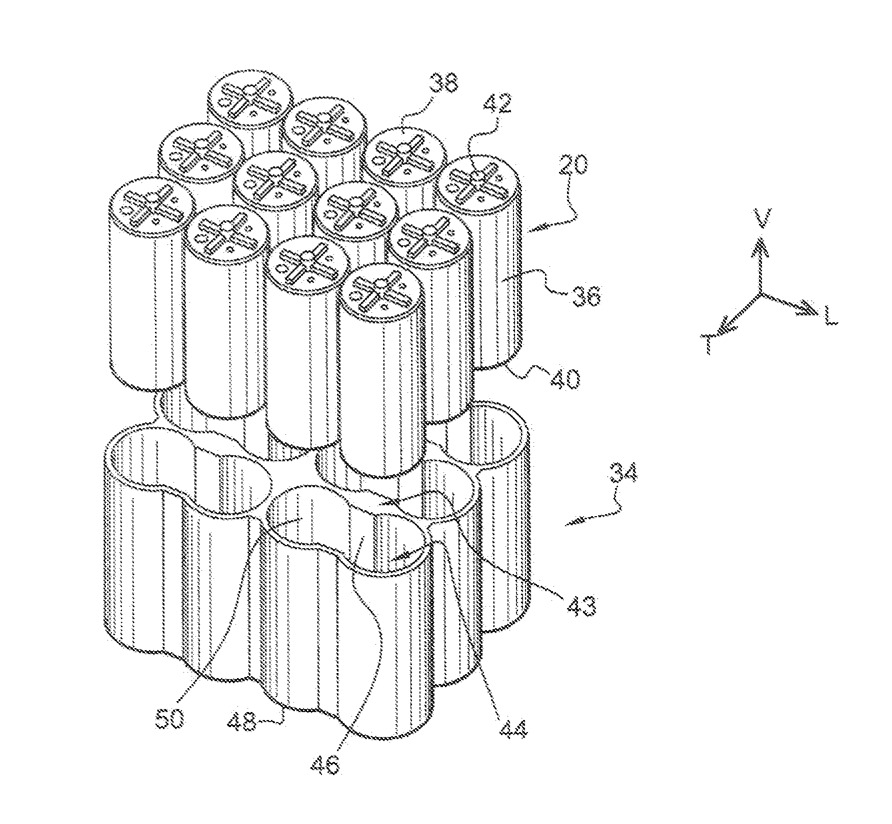 Electrical power supply device comprising a tray for accommodating ultra-high capacity storage units