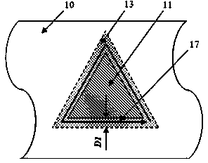 Prismatic irregular hole underwater laser shock peening method and device for realizing same