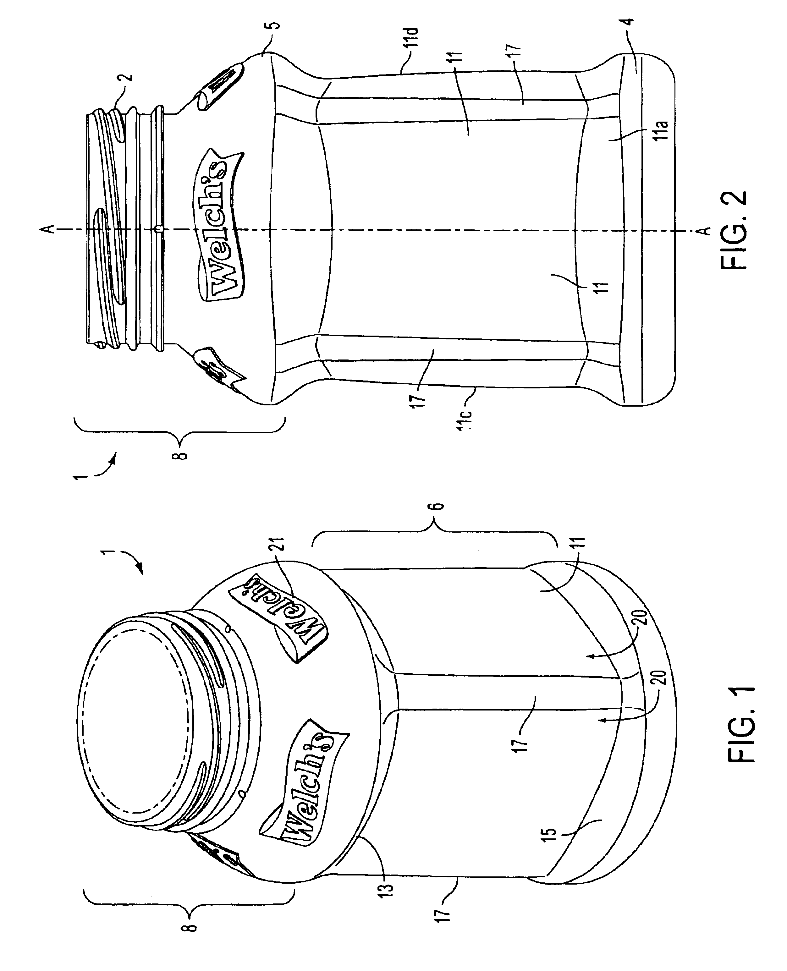 Container with flexible panels