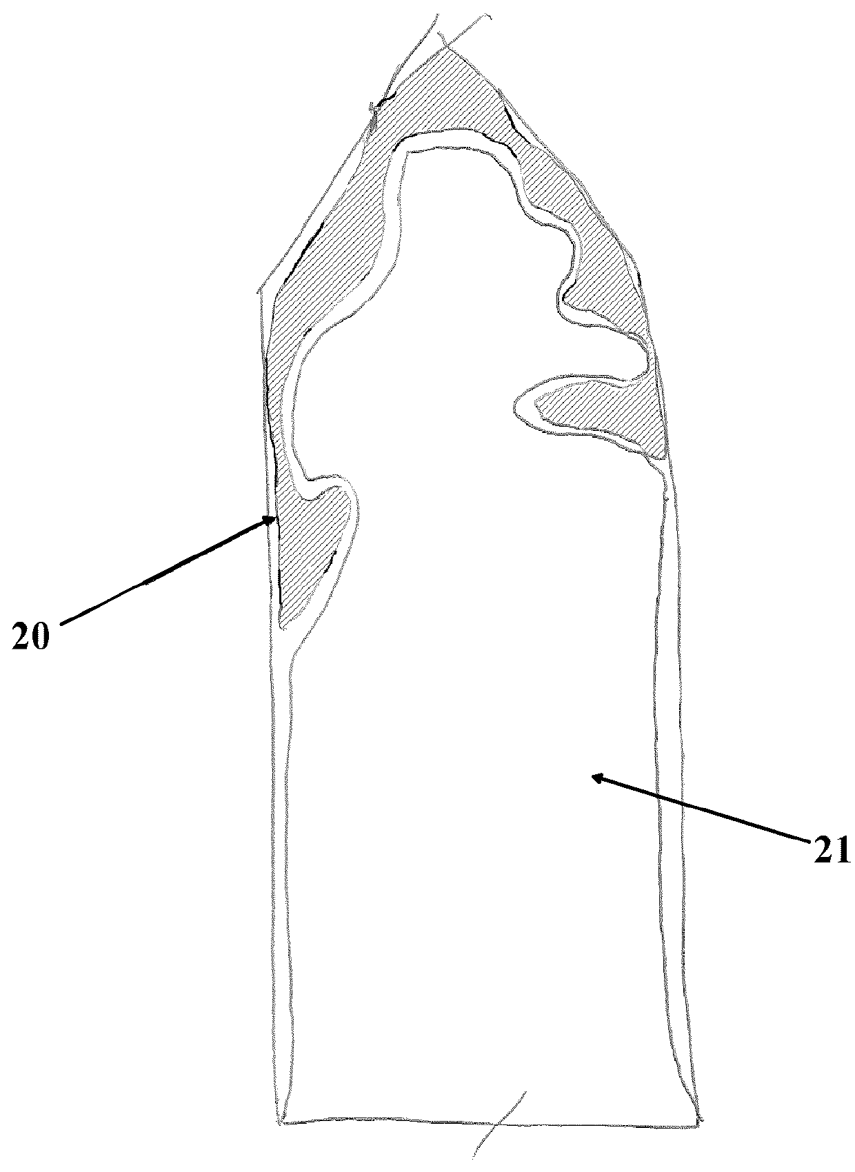 Squeezable partition bottle and bag assembly