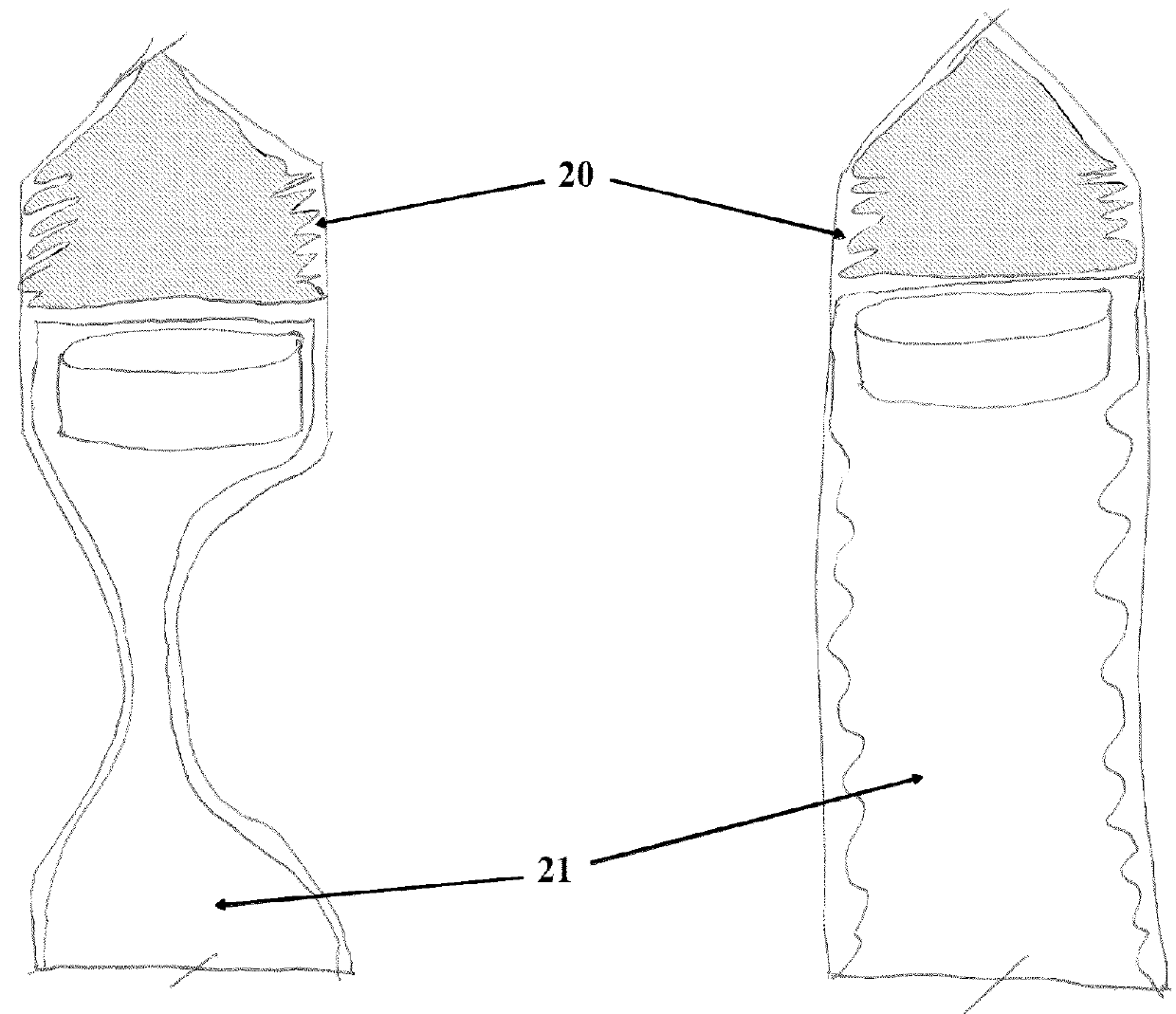 Squeezable partition bottle and bag assembly