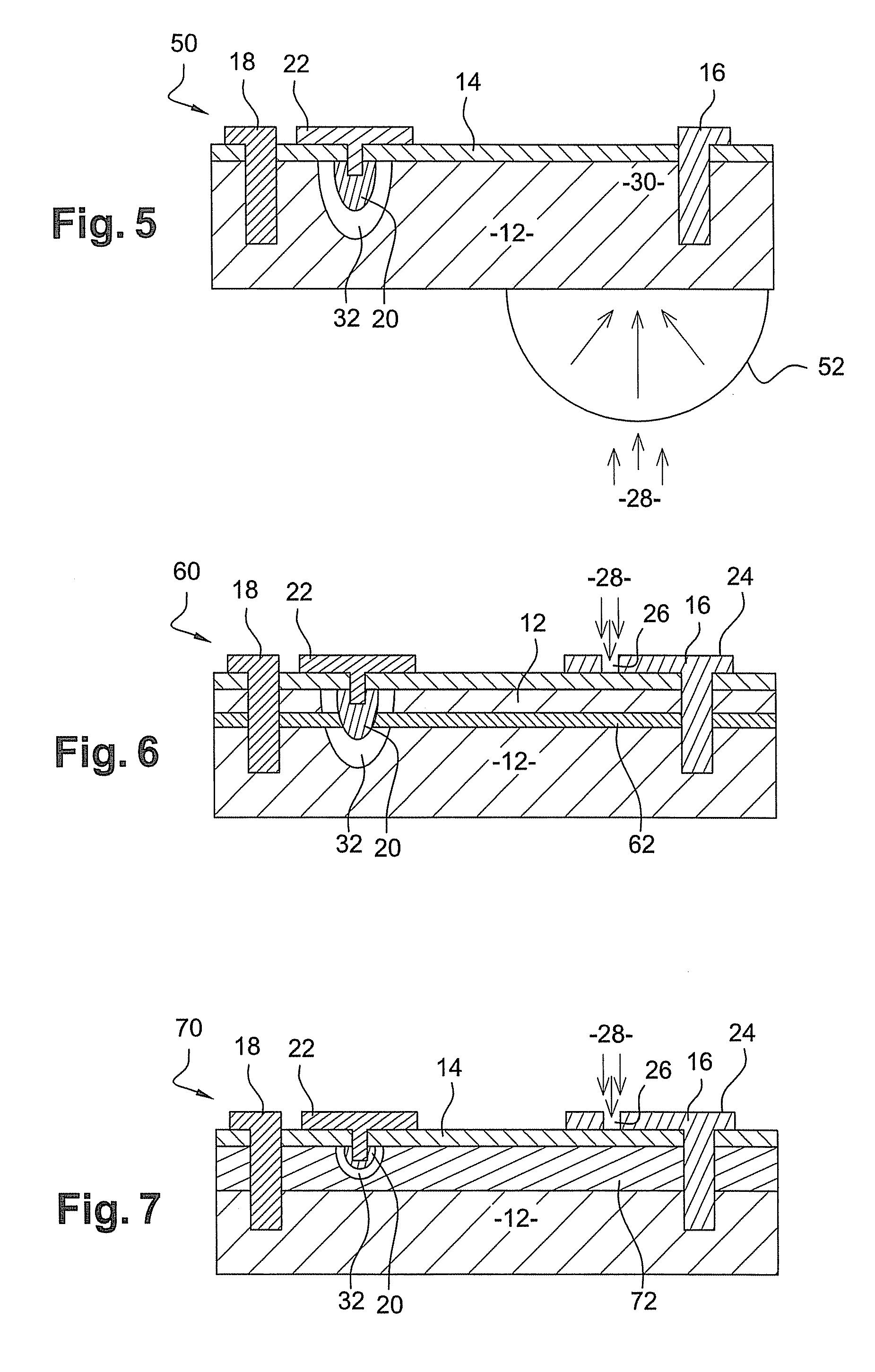 Photodetector with internal gain and detector comprising an array of such photodetectors