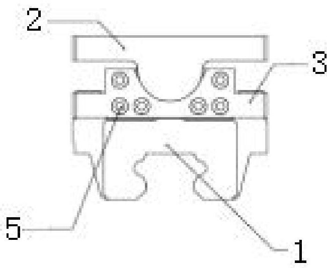 Connector used in sliding rail and sliding block walking mechanism