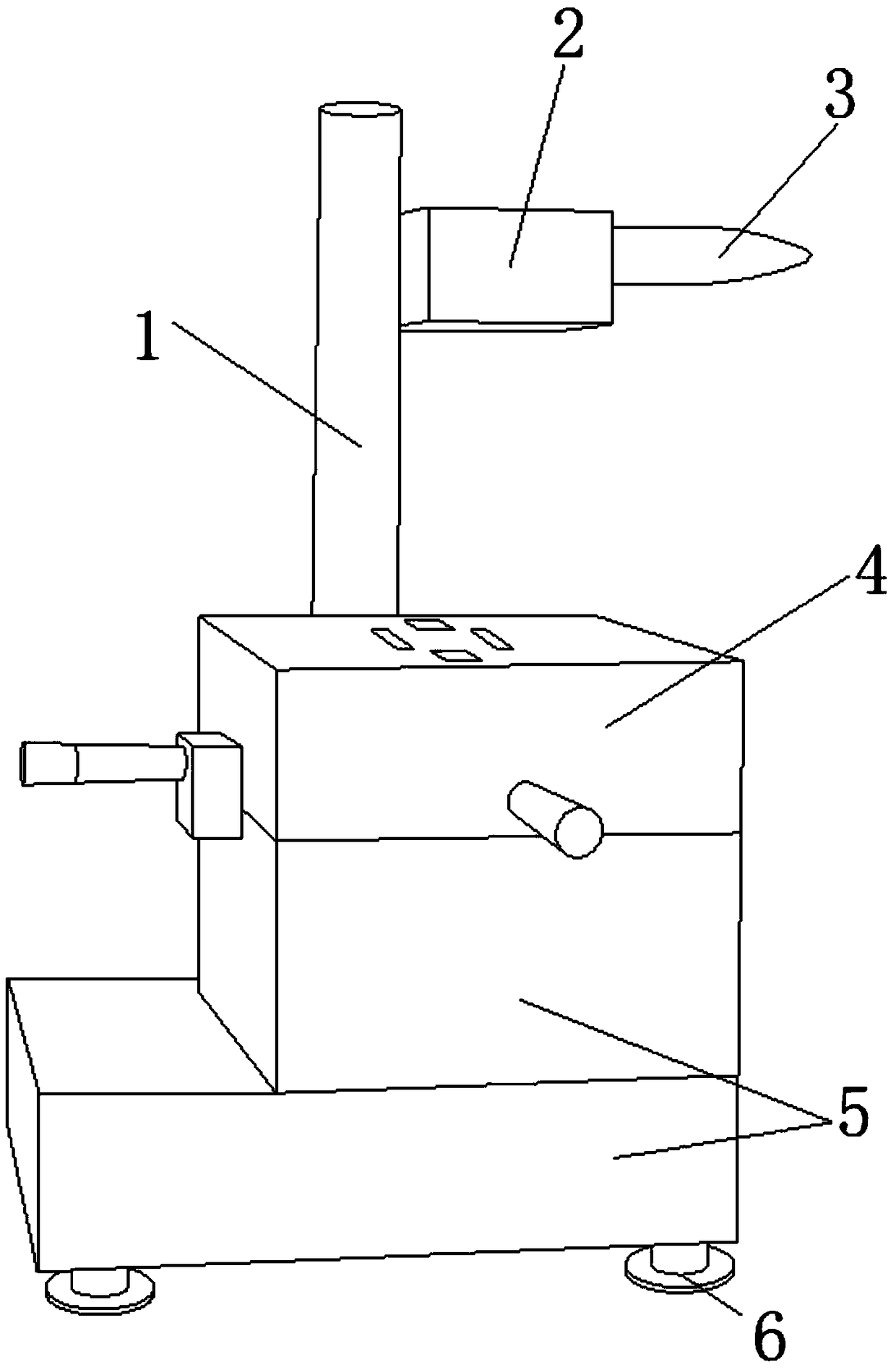 Overlay measuring device matched with four clamping blocks and used for preventing light scattering based on deformation