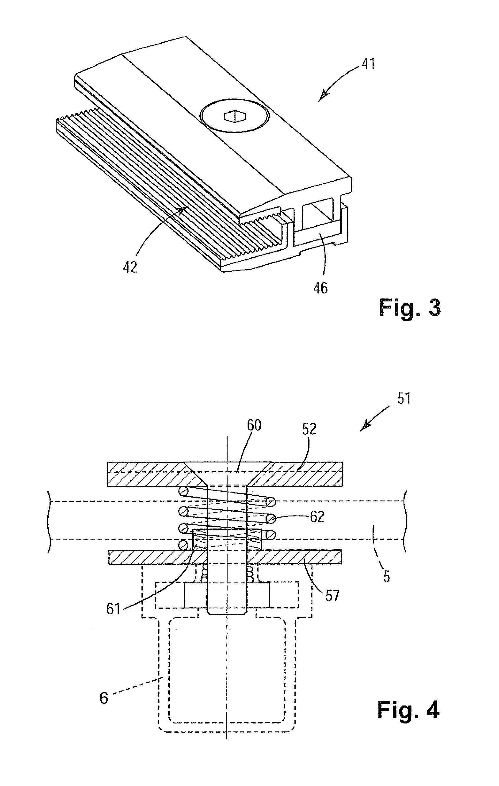 Mounting device for securing plate-shaped elements