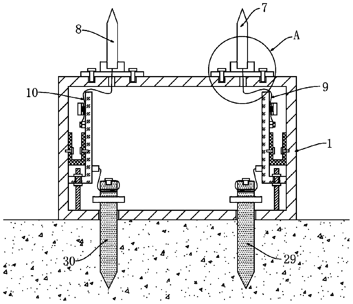 Distribution transformer grounding structure