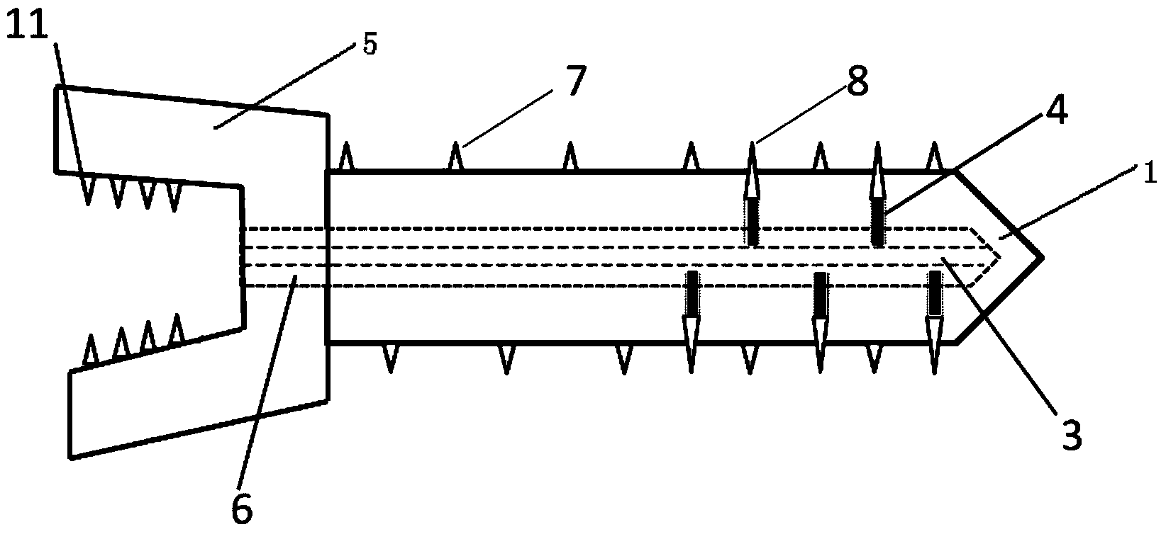 Medical pedicle screw component with telescopic double thread and capable of resisting pullout