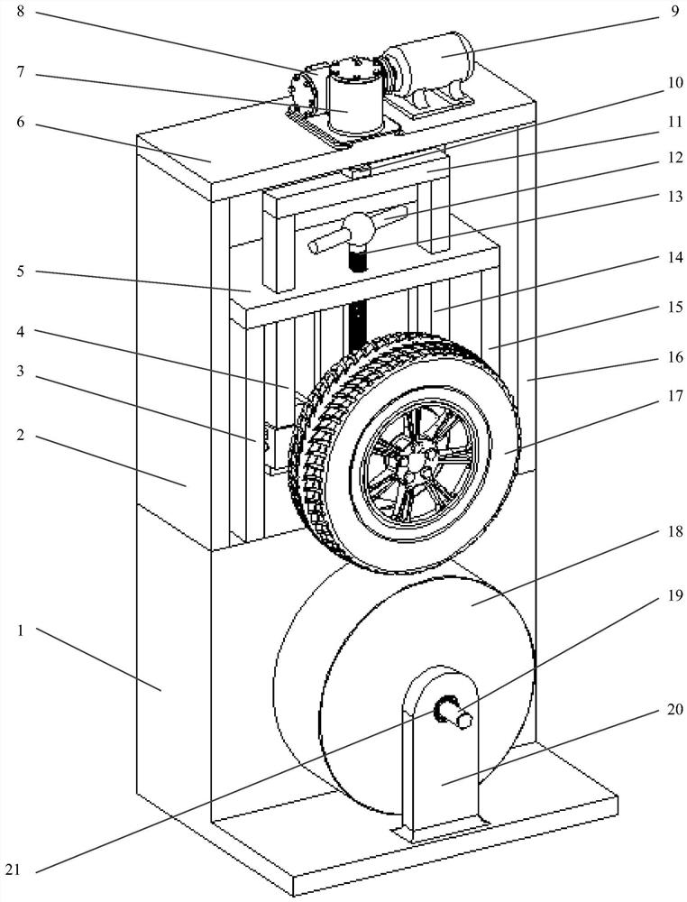 A dynamic and static vertical loading device for electric wheel performance testing test bench