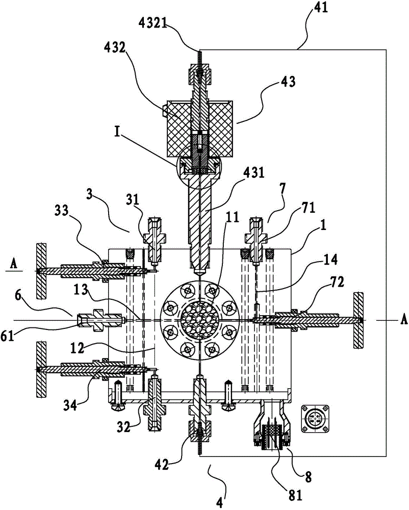 Rock-fluid reaction in situ observation device capable of controlling temperature and pressure