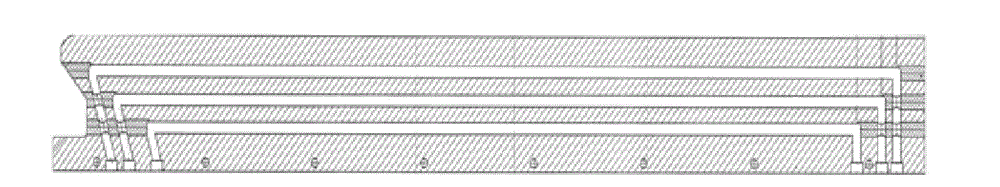 Continuous wave radio frequency four-level accelerator water cooling system and manufacturing method thereof