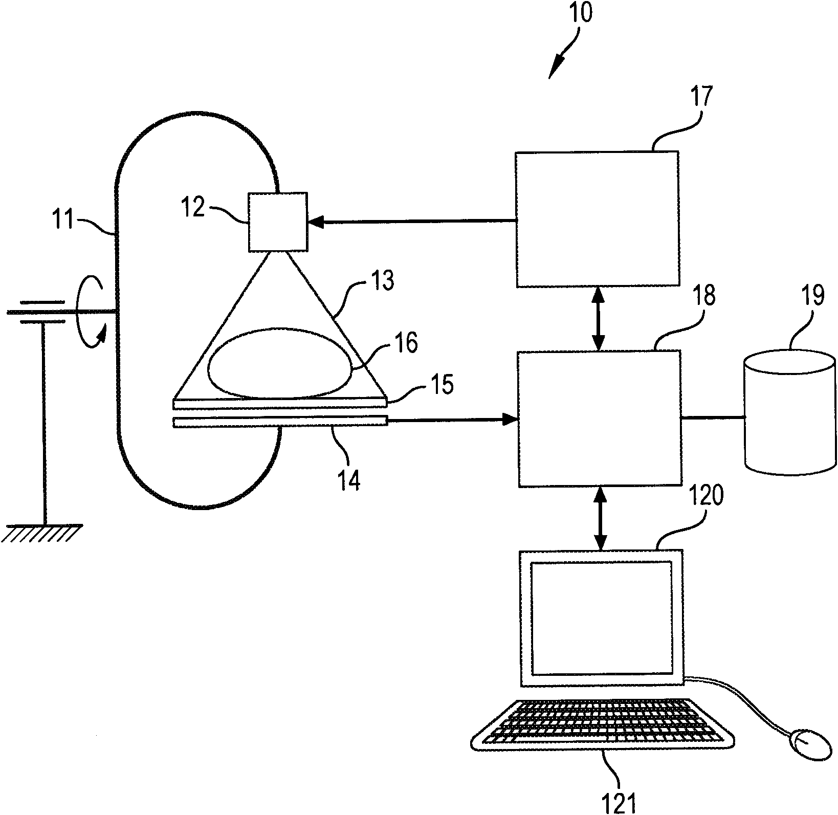 Radiological imaging method and device