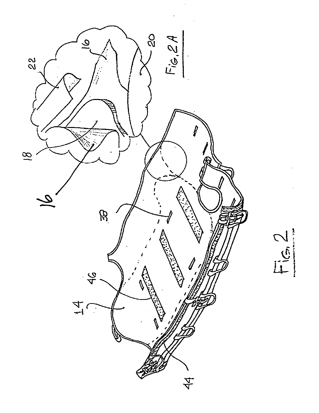 Paramedical transfer stretcher, harness and method