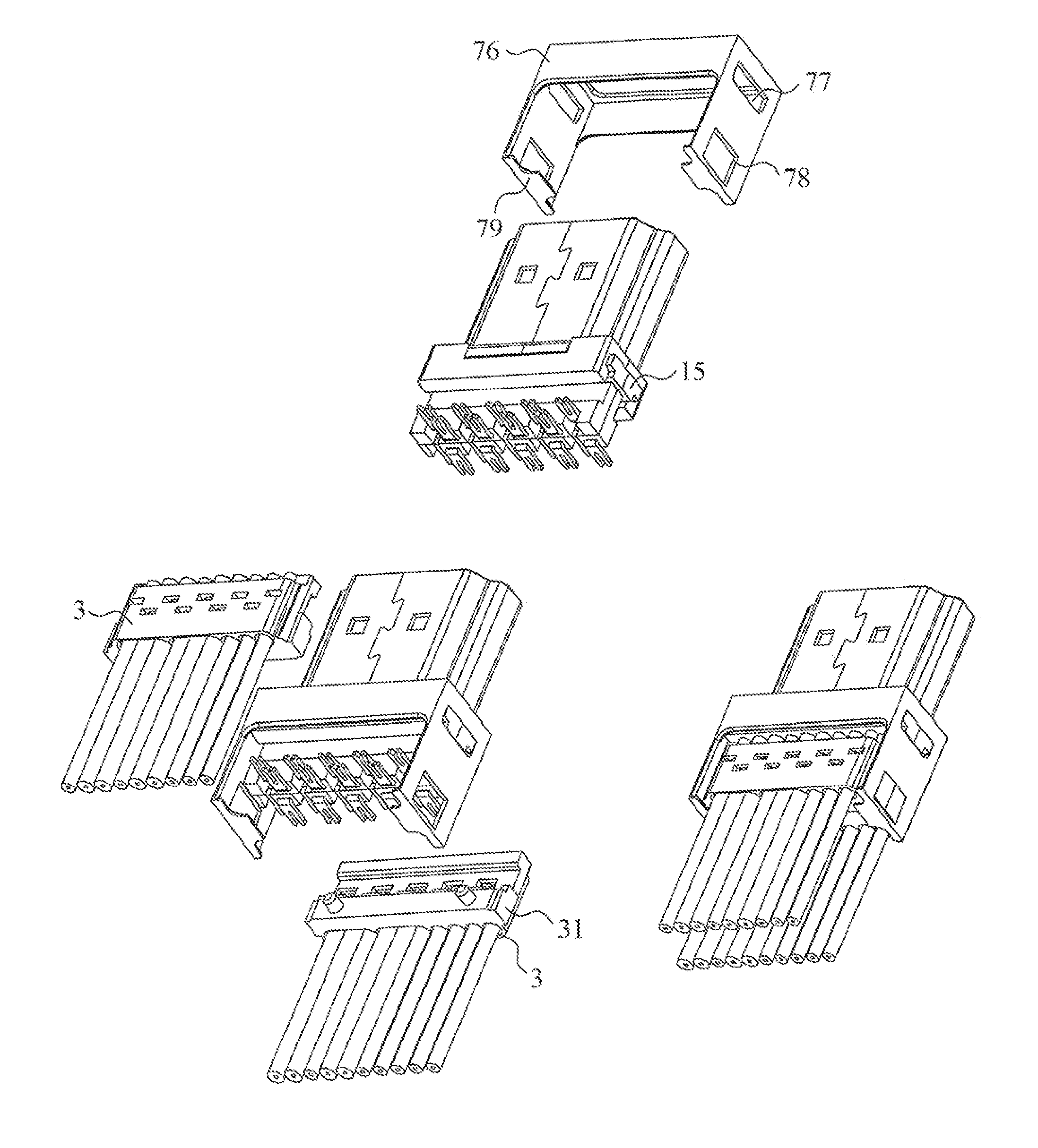 Bayonet type electronic connector