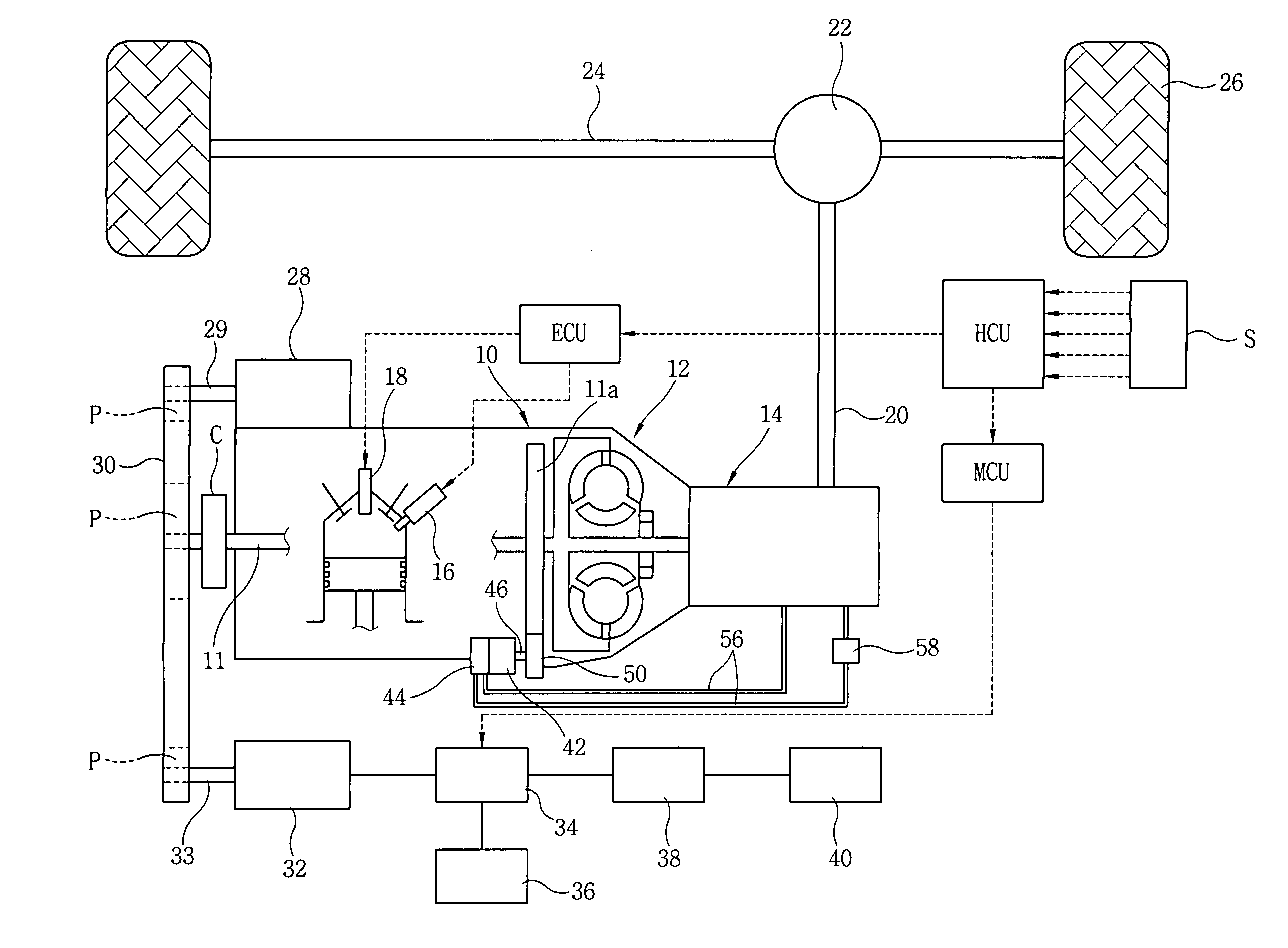 Starter with electric oil pump for hybrid vehicle