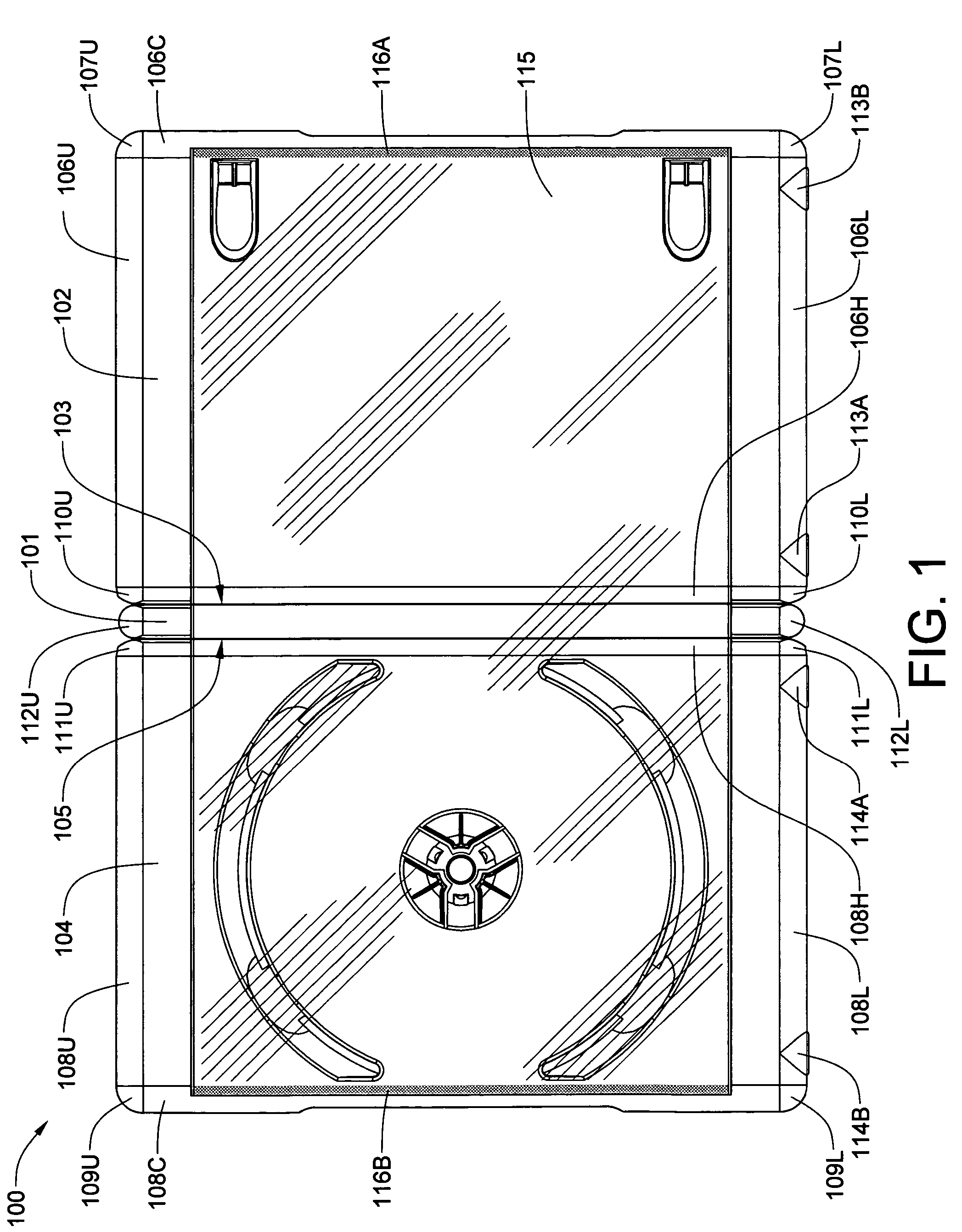 Injection molded case for optical storage discs