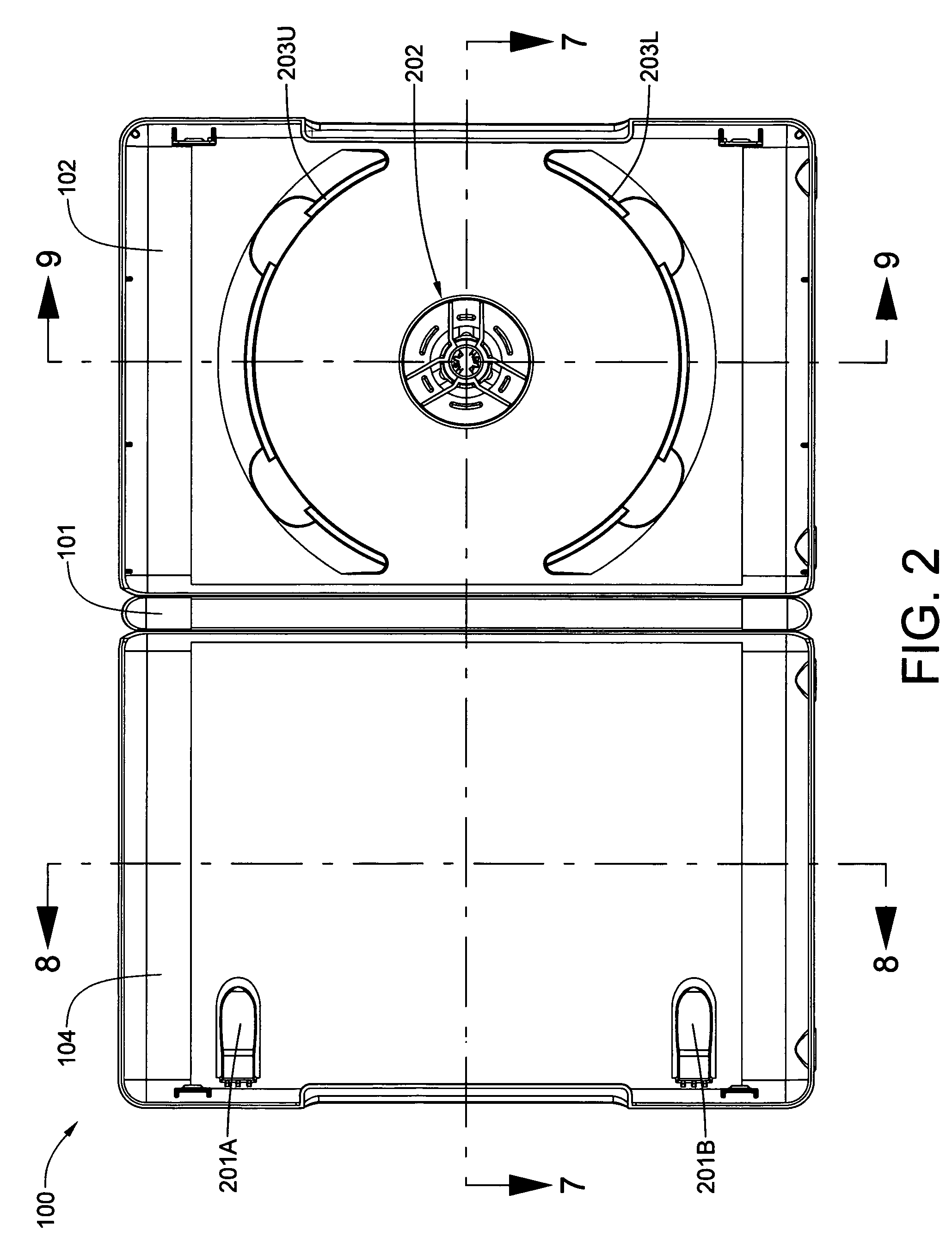 Injection molded case for optical storage discs