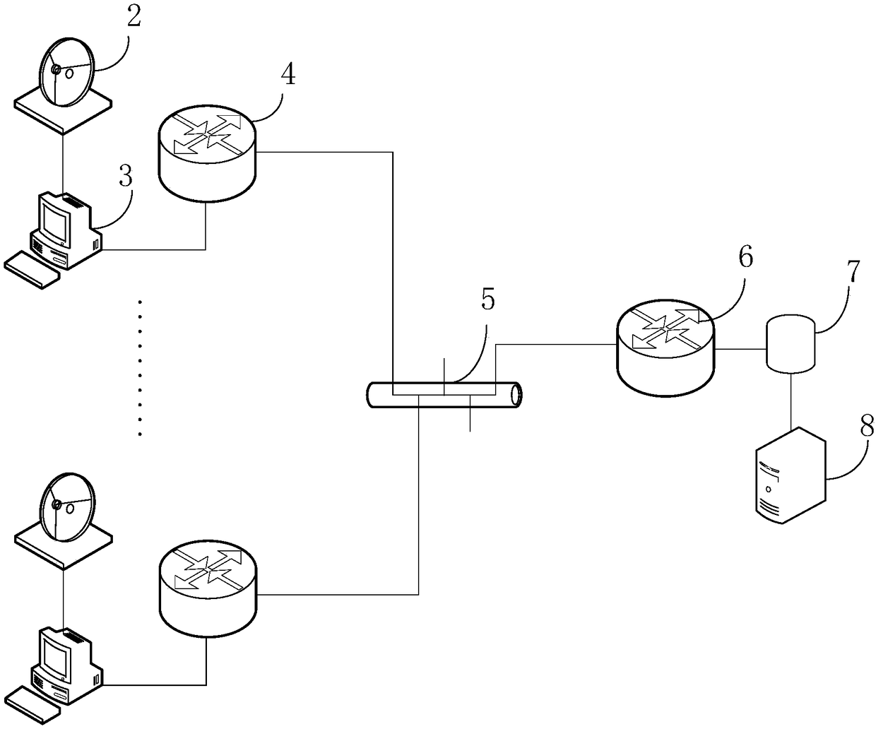 Networking detection method and system based on array weather radars