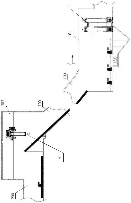 Construction system and construction method of a tunnel inclined shaft