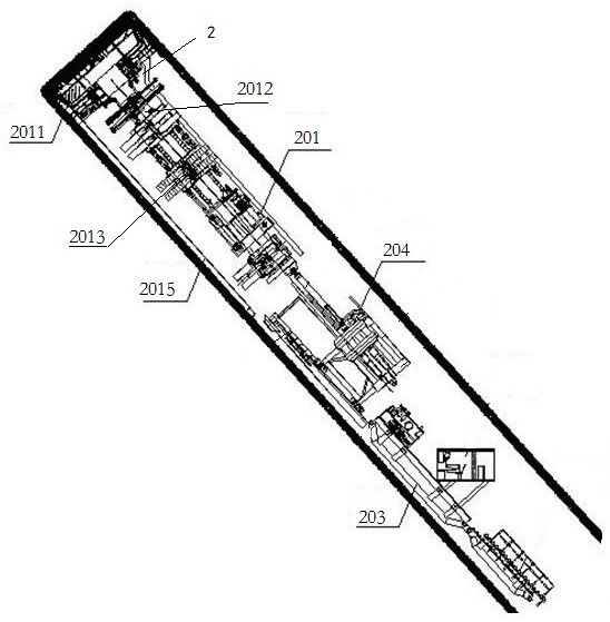 Construction system and construction method of a tunnel inclined shaft