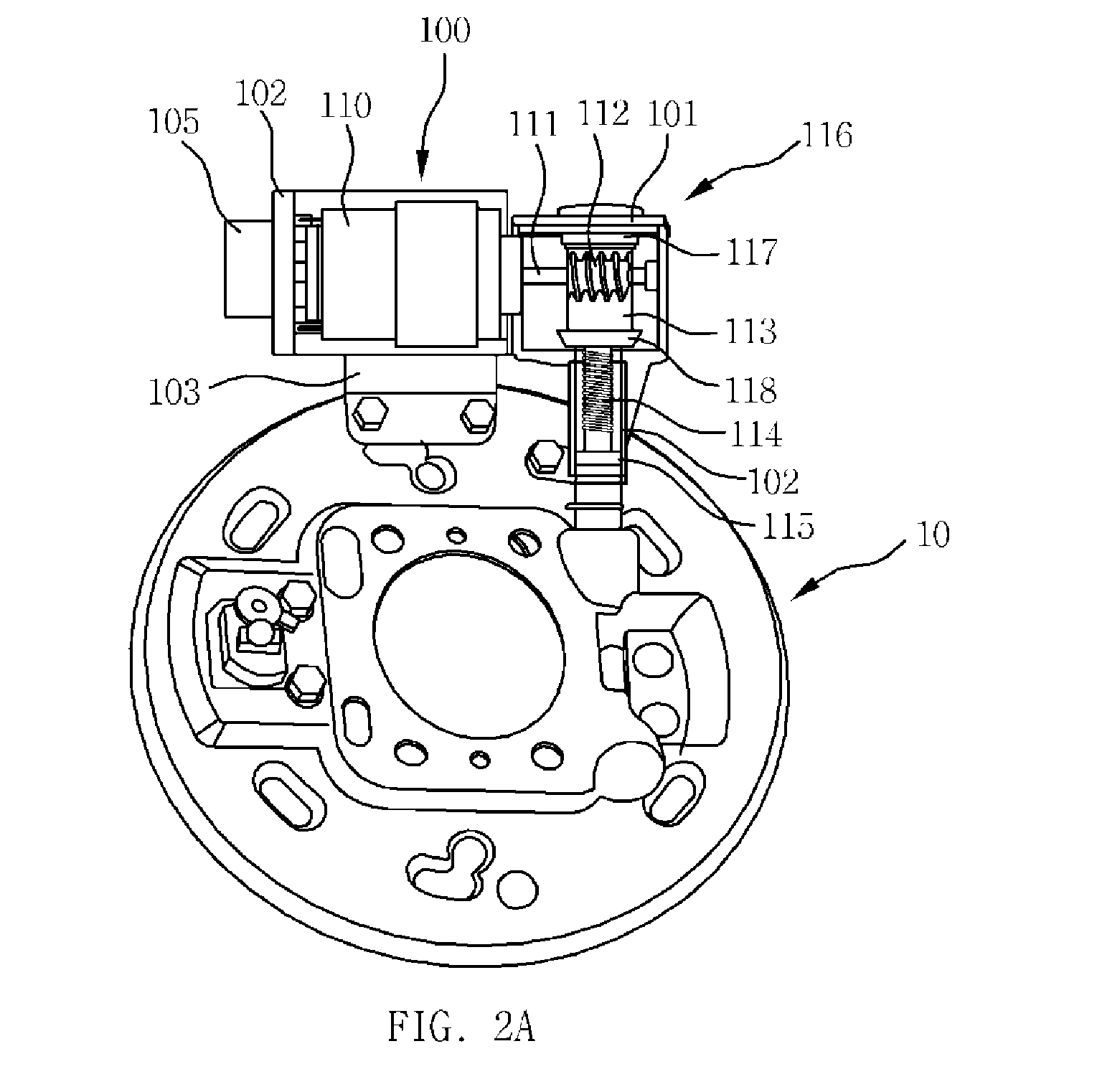 Drum-integrated electric parking brake