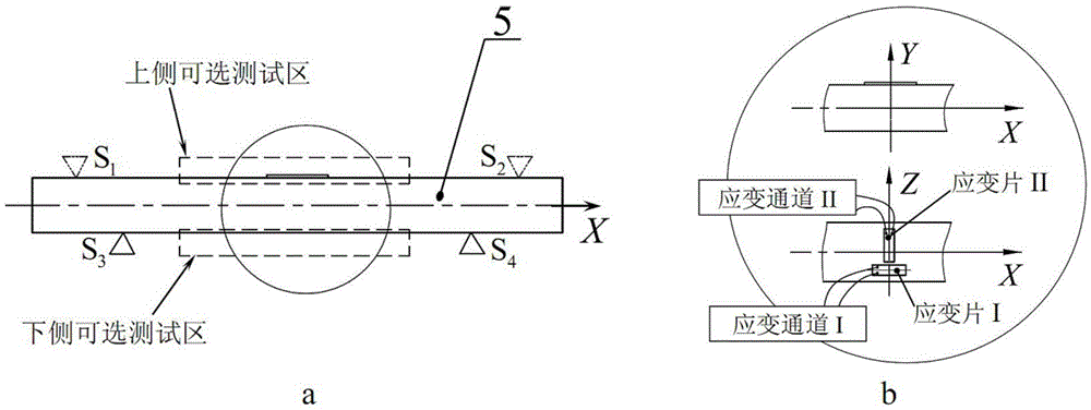 Four-point bending elastic parameter measurement method and measurement system