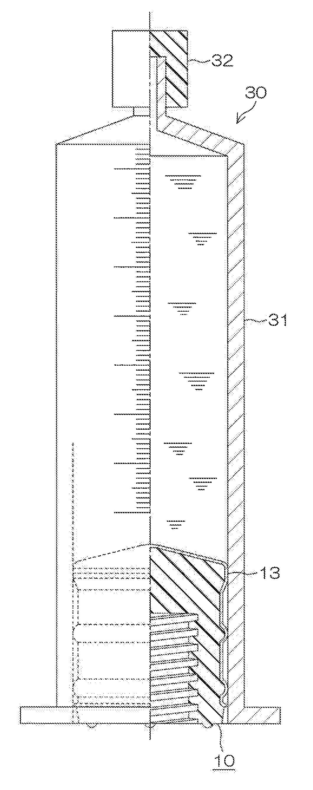 Gasket, and medical syringe