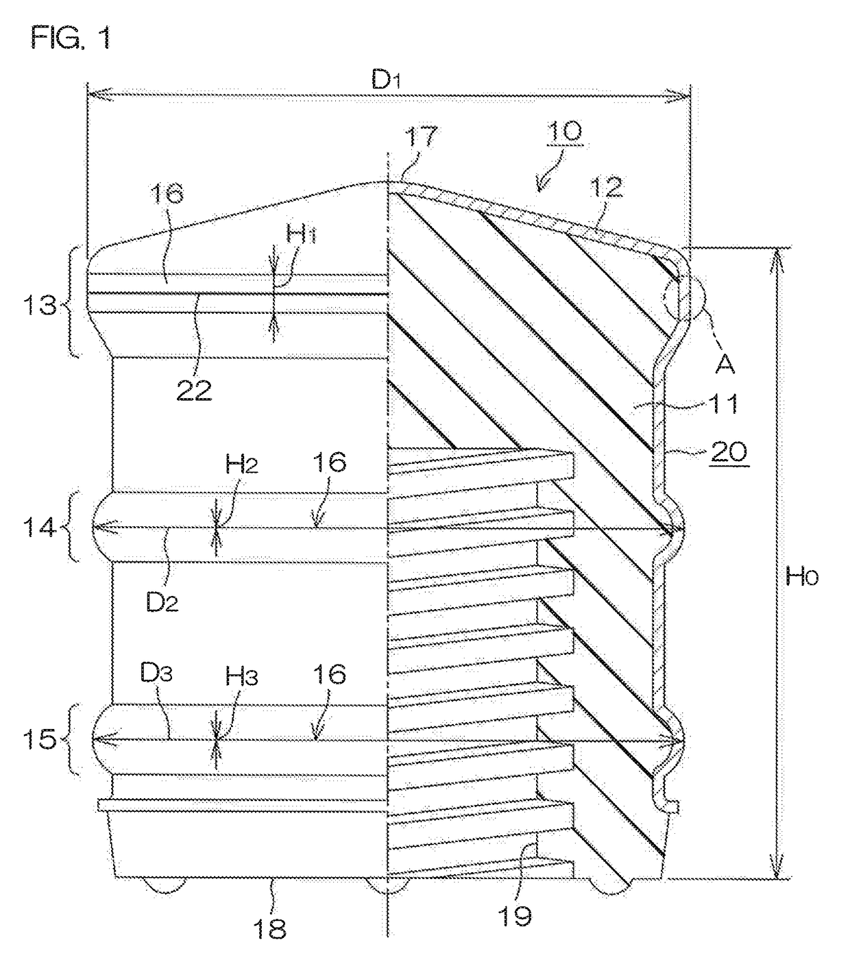 Gasket, and medical syringe