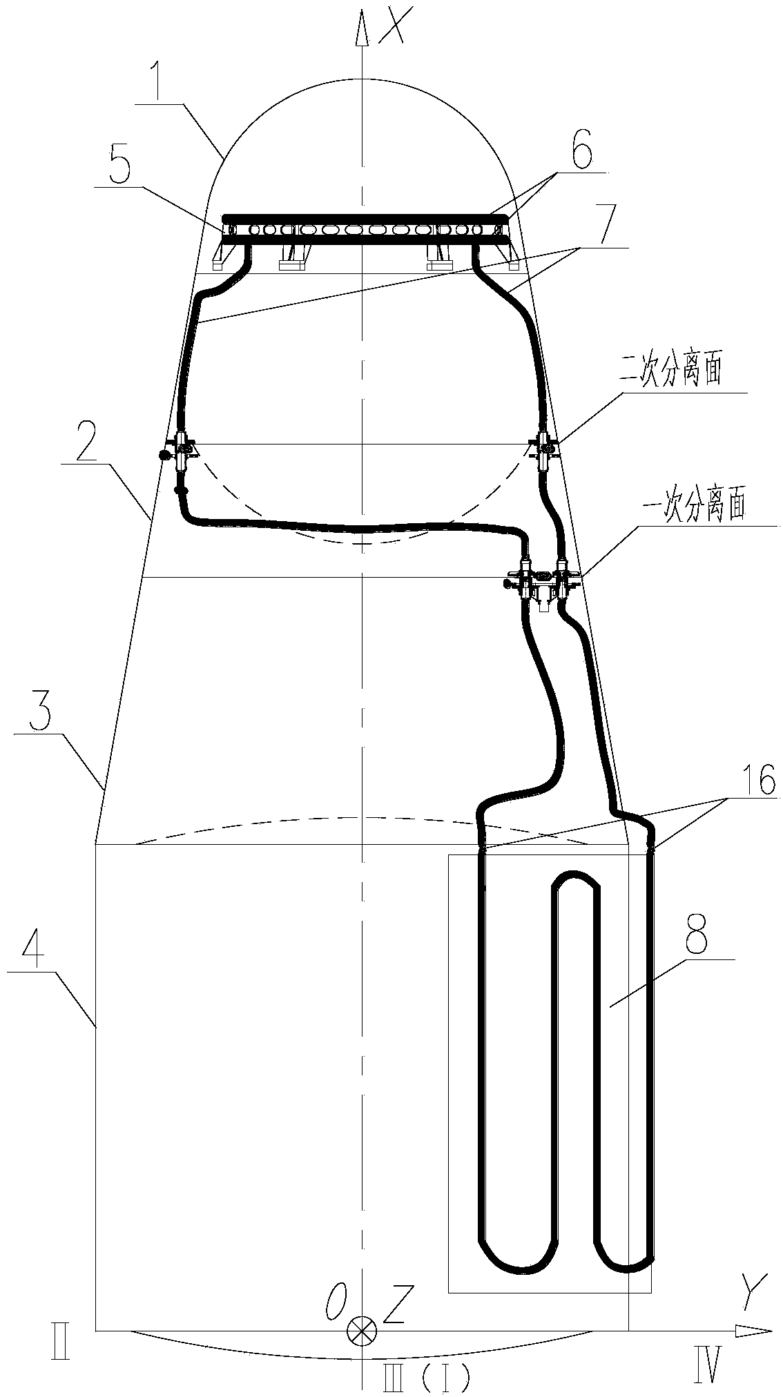 A fluid circuit system suitable for multi-cabin spacecraft