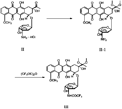 A kind of epirubicin hydrochloride intermediate compound v