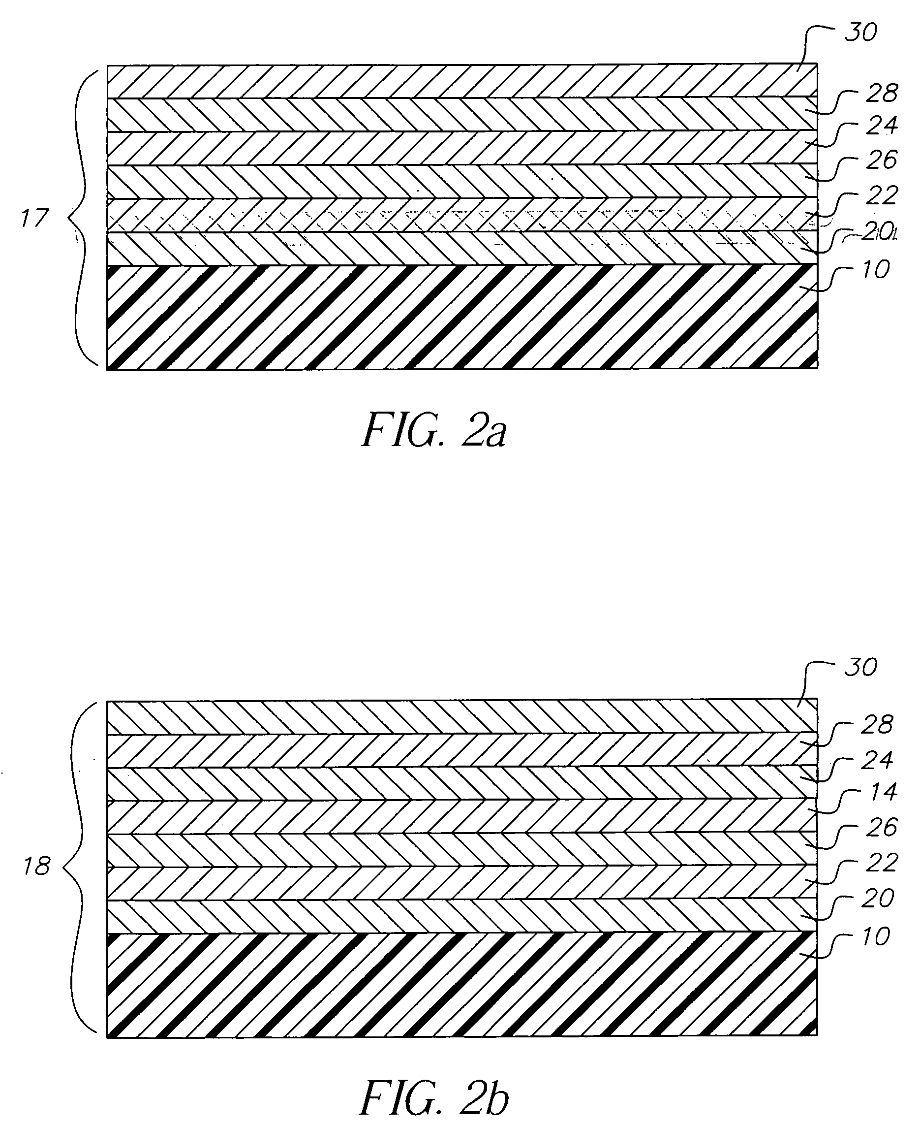 Using hole-or electron-blocking layers in color oleds