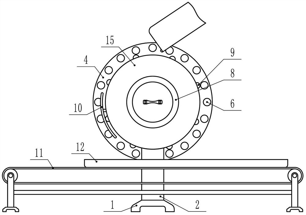 Farfalle double-sided flour applying anti-sticking connecting material device