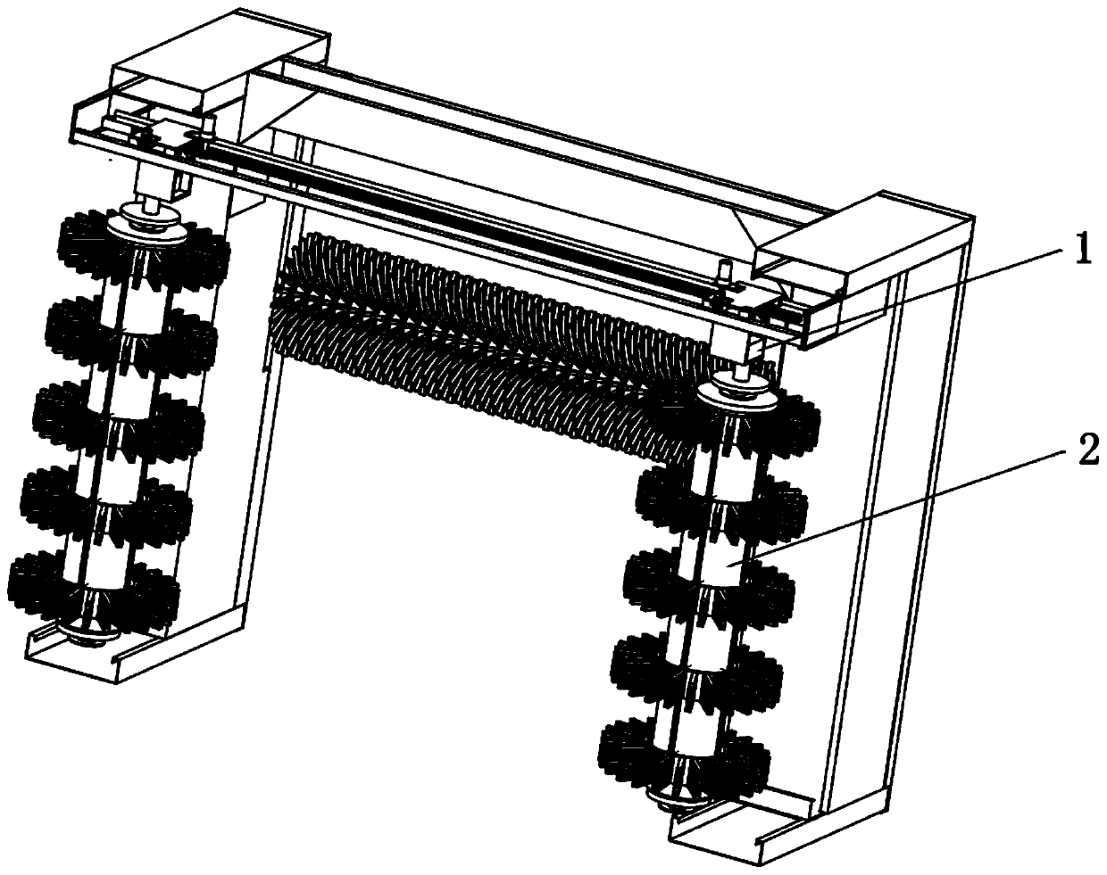 Vertical brush of car washer