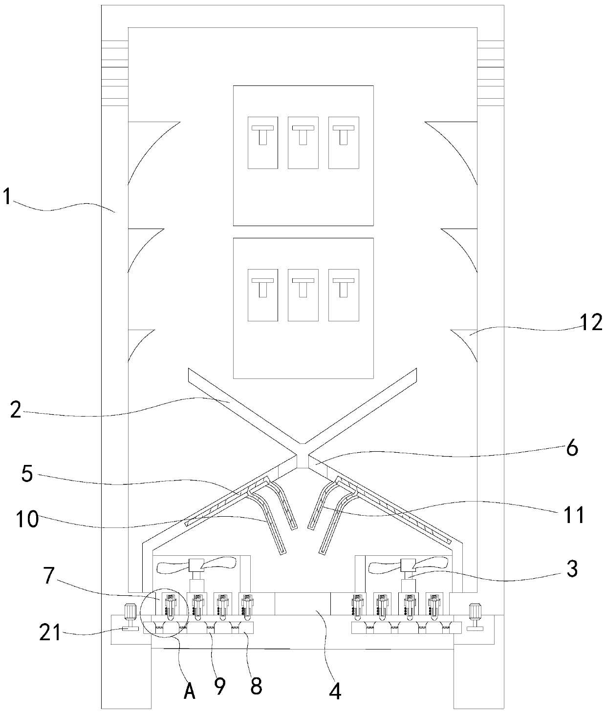 Switch cabinet heat dissipation device for transformer substations in cold regions