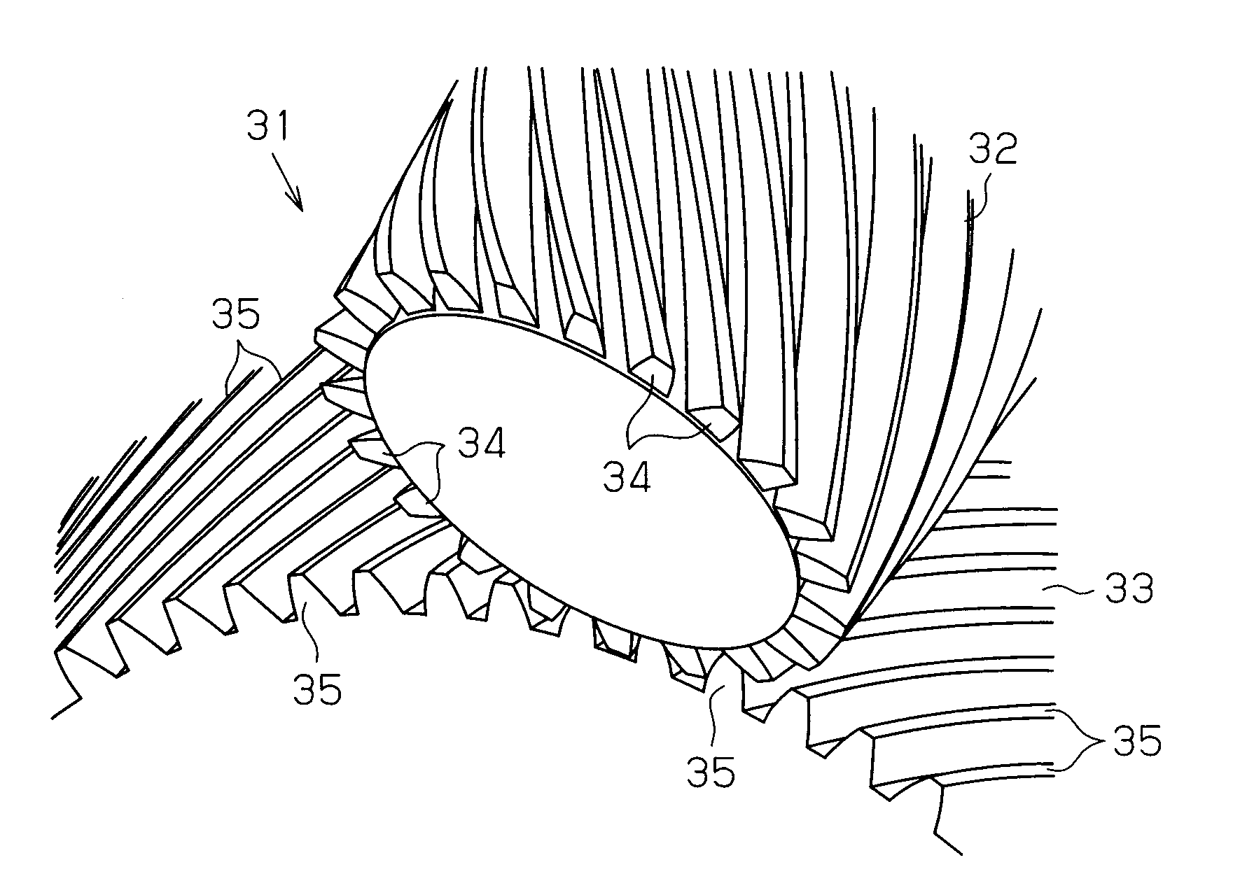 Conical involute gear and gear pair